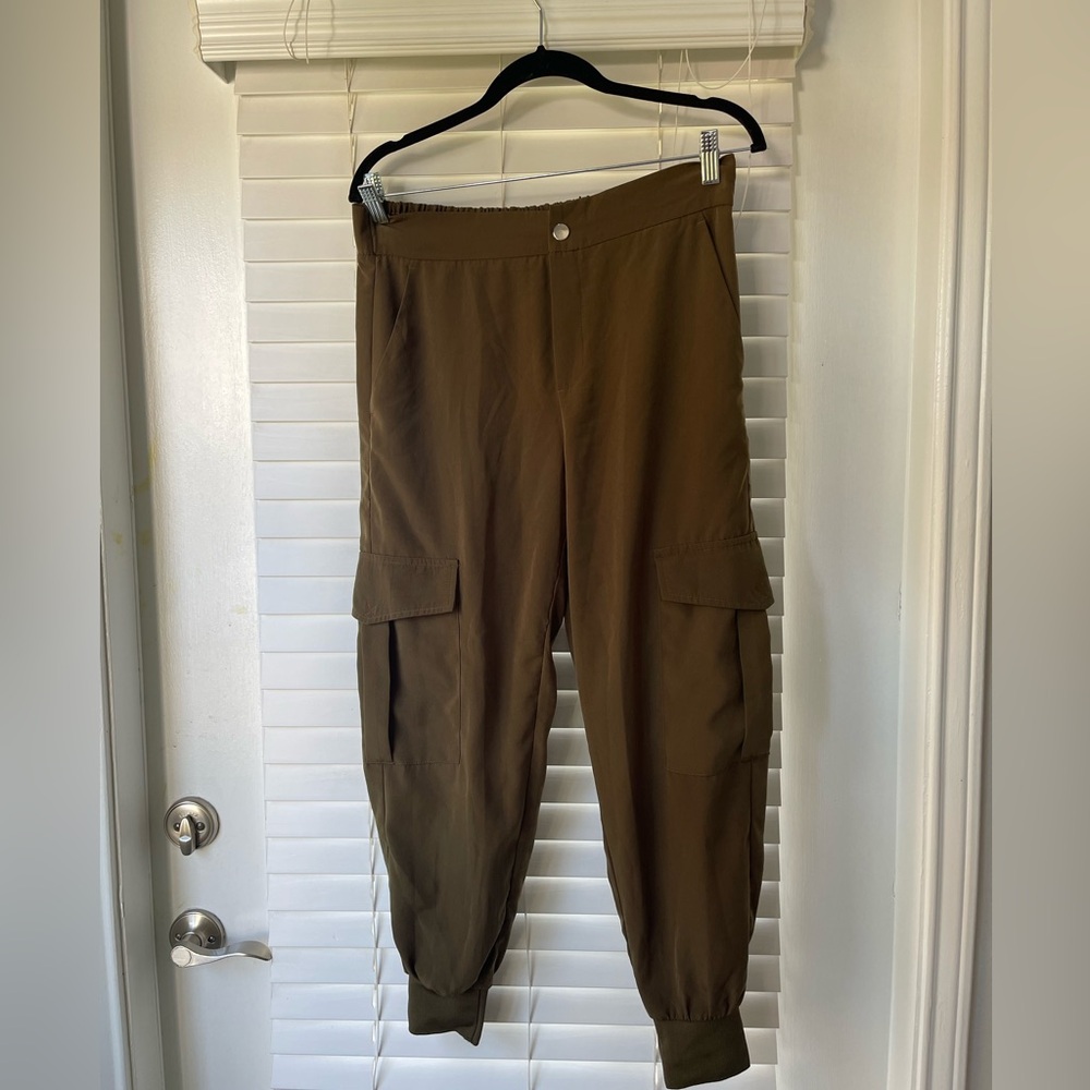 Zara Medium Soft Crepe Cargo Jogger Pants